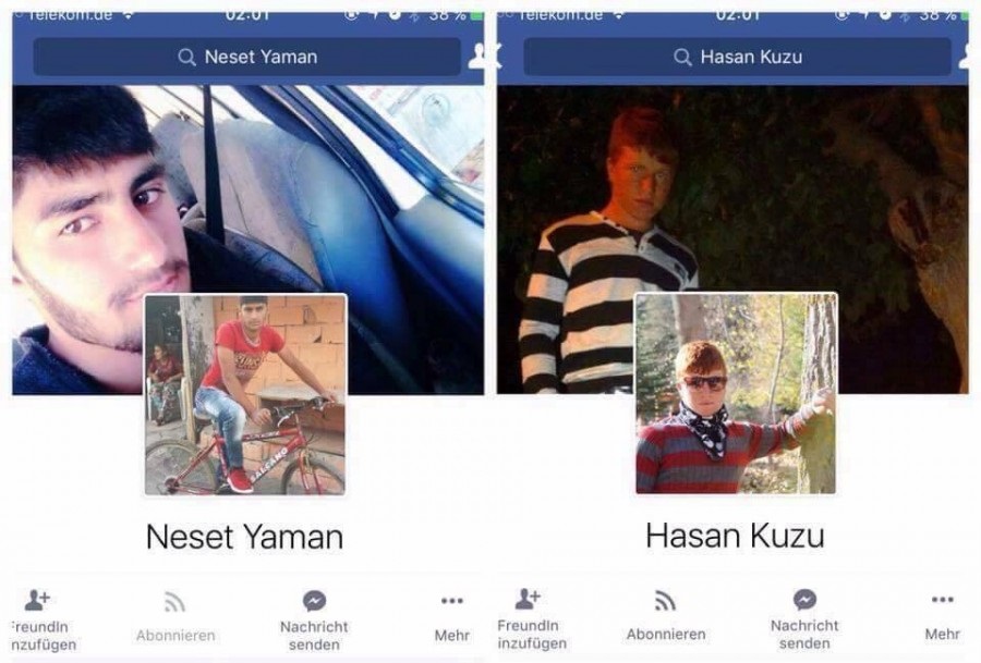 Screenshoty facebookových profilov mladých tyranov.